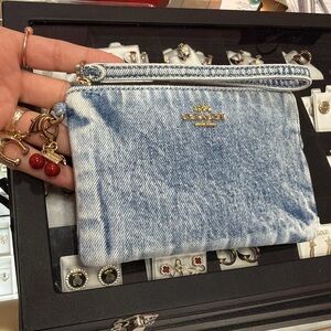 Coach Denim Blue Wristlet